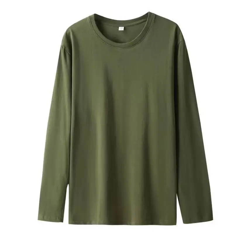 Black Long Sleeve T-Shirt Solid Color Base Layer Autumn Shirt — feature 26
