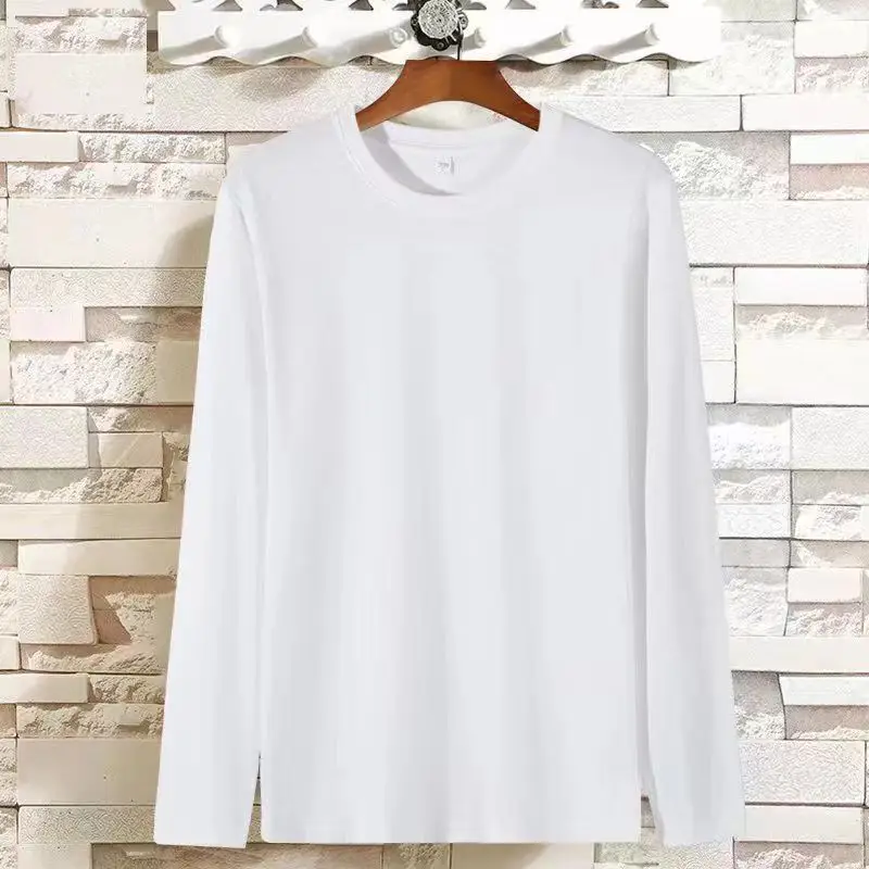 Black Long Sleeve T-Shirt Solid Color Base Layer Autumn Shirt - Image 4