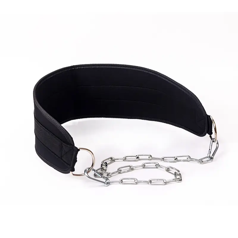 Black Weight-Bearing Fitness Belt with Iron Chain