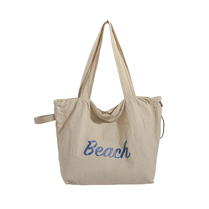 Women's Yellow Printed Nylon Shoulder Bag Large Capacity