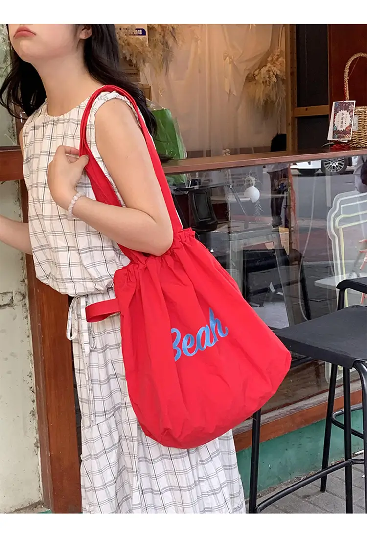 Women's Yellow Printed Nylon Shoulder Bag Large Capacity — feature 4