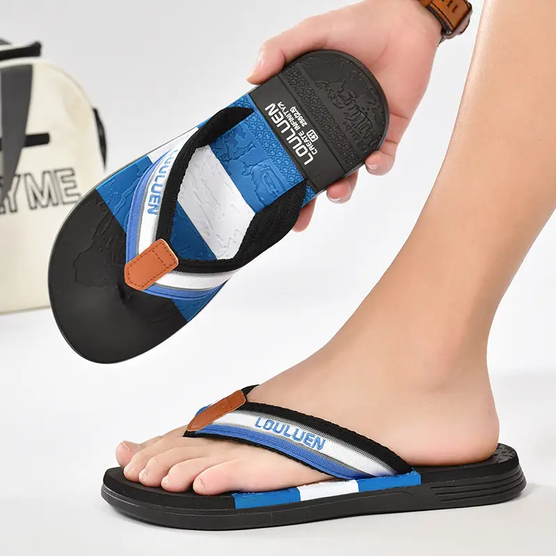 Cross-border flip-flops men's beach slippers men's summer non-slip outer wear flip-flop in stock wholesale Flip-flops