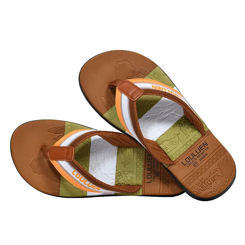 Cross-border flip-flops men's beach slippers men's summer non-slip outer wear flip-flop in stock wholesale Flip-flops