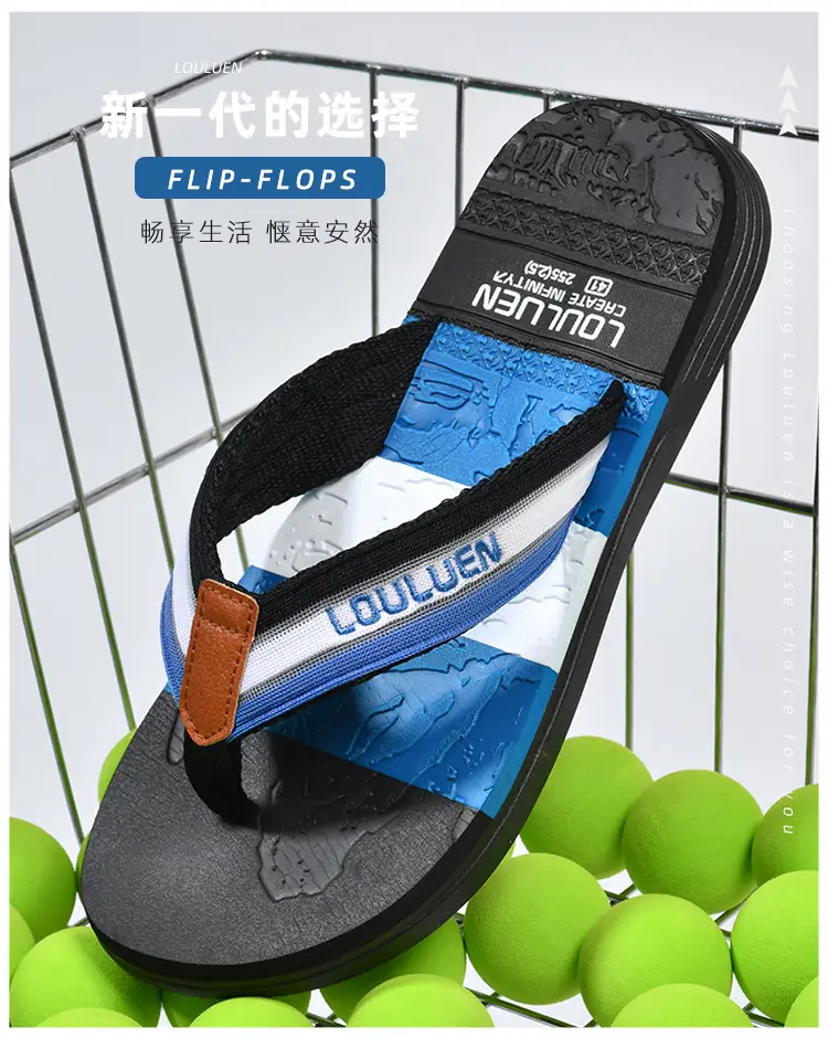 Cross-border flip-flops men's beach slippers men's summer non-slip outer wear flip-flop in stock wholesale Flip-flops — feature 1