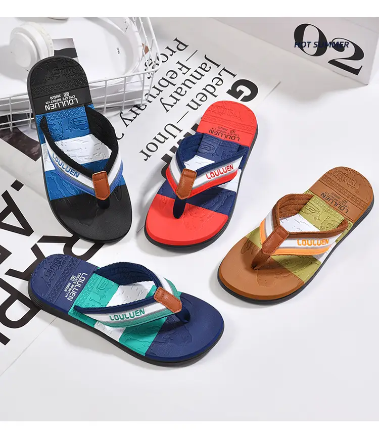 Cross-border flip-flops men's beach slippers men's summer non-slip outer wear flip-flop in stock wholesale Flip-flops — feature 2