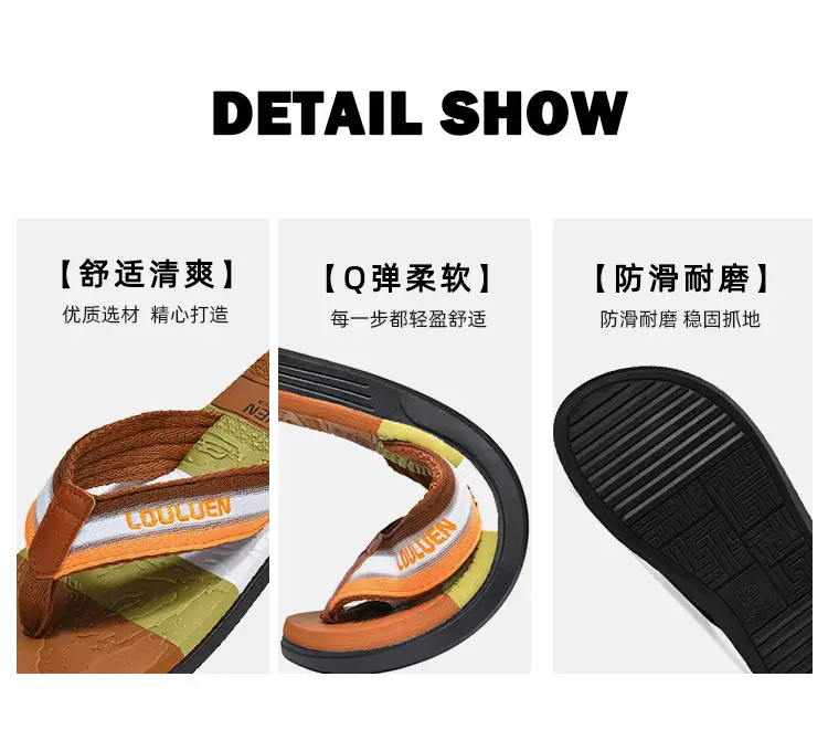 Cross-border flip-flops men's beach slippers men's summer non-slip outer wear flip-flop in stock wholesale Flip-flops — feature 7