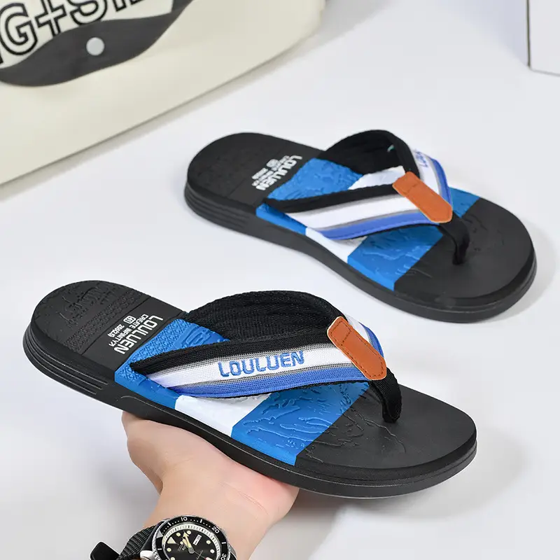 Cross-border flip-flops men's beach slippers men's summer non-slip outer wear flip-flop in stock wholesale Flip-flops