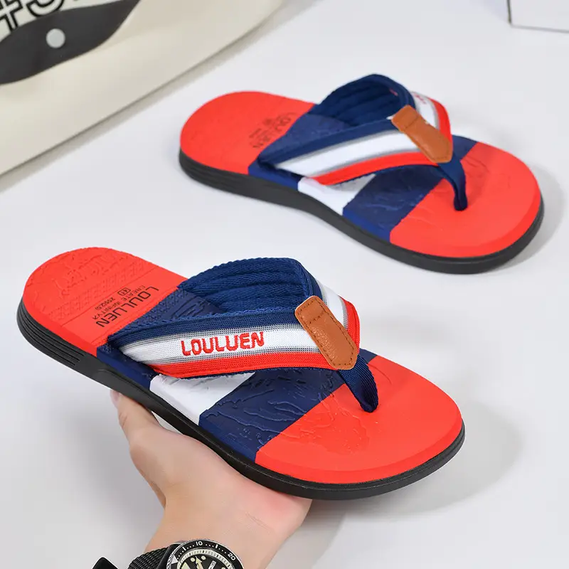 Cross-border flip-flops men's beach slippers men's summer non-slip outer wear flip-flop in stock wholesale Flip-flops