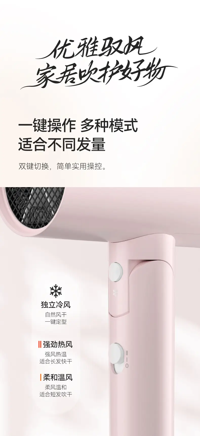 Langwei Hair Dryer 1800W Pink Negative Ion — feature 14