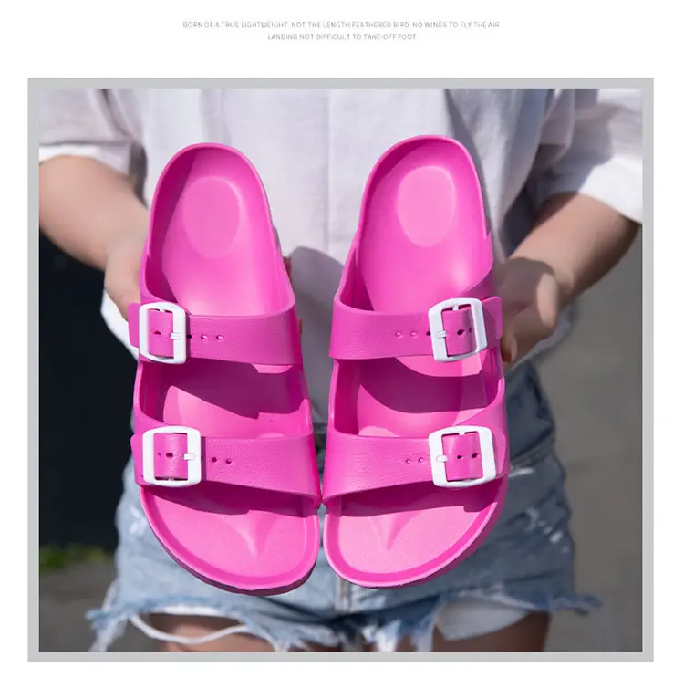 Women's Thick-Soled Slippers, Birkenstock-Style Double-Strap Height-Increasing Buckle Sandals, High-Heeled Casual Versatile Height-Increasing and Slimming Slippers — feature 11