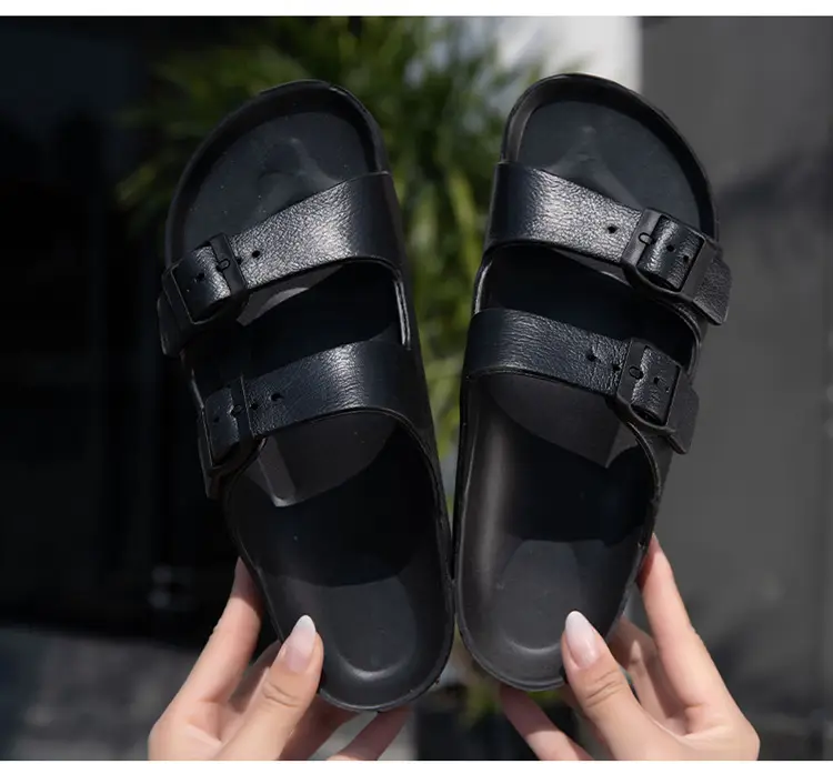 Women's Thick-Soled Slippers, Birkenstock-Style Double-Strap Height-Increasing Buckle Sandals, High-Heeled Casual Versatile Height-Increasing and Slimming Slippers — feature 19