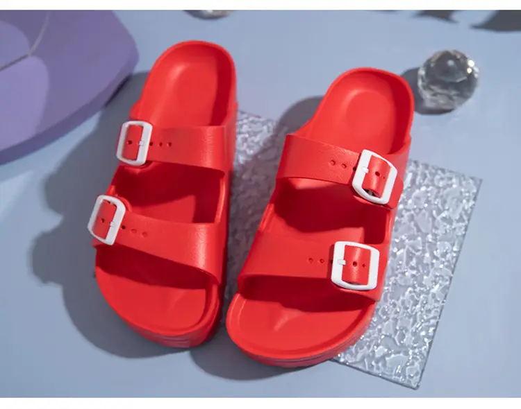 Women's Thick-Soled Slippers, Birkenstock-Style Double-Strap Height-Increasing Buckle Sandals, High-Heeled Casual Versatile Height-Increasing and Slimming Slippers — feature 25