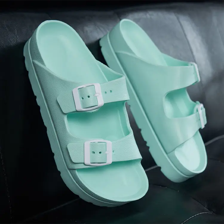 Women's Thick-Soled Slippers, Birkenstock-Style Double-Strap Height-Increasing Buckle Sandals, High-Heeled Casual Versatile Height-Increasing and Slimming Slippers — feature 27