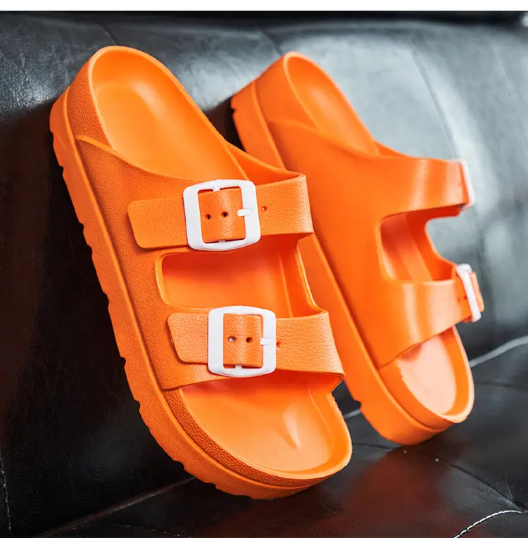 Women's Thick-Soled Slippers, Birkenstock-Style Double-Strap Height-Increasing Buckle Sandals, High-Heeled Casual Versatile Height-Increasing and Slimming Slippers — feature 28