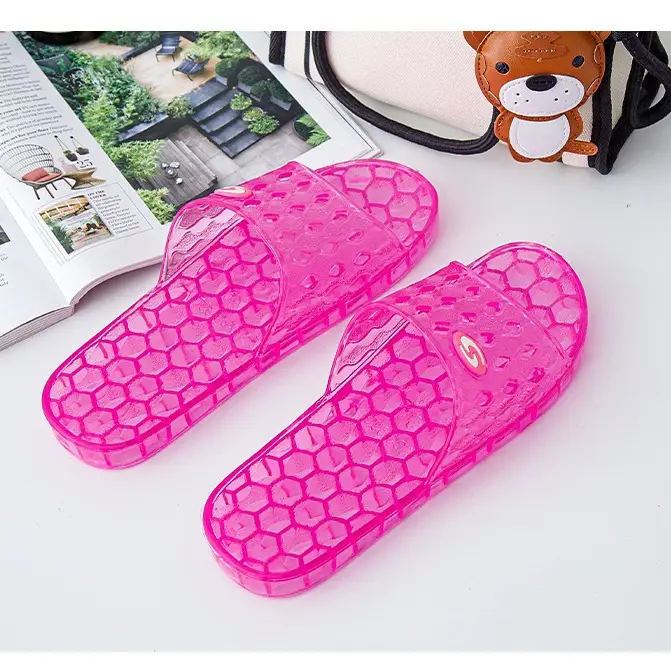 Women's Red Jelly Translucent Crystal Slippers - Image 6