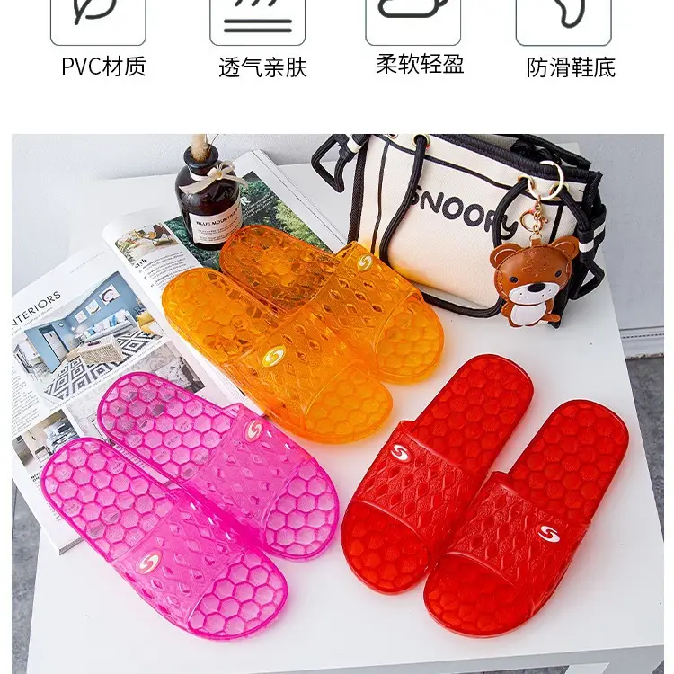 Women's Red Jelly Translucent Crystal Slippers - Image 7