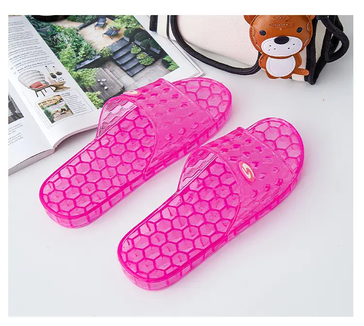 Women's Red Jelly Translucent Crystal Slippers - Image 2
