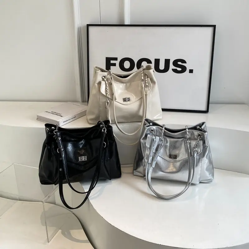 2024 Black PU Leather Shoulder Bag for Women - Image 4