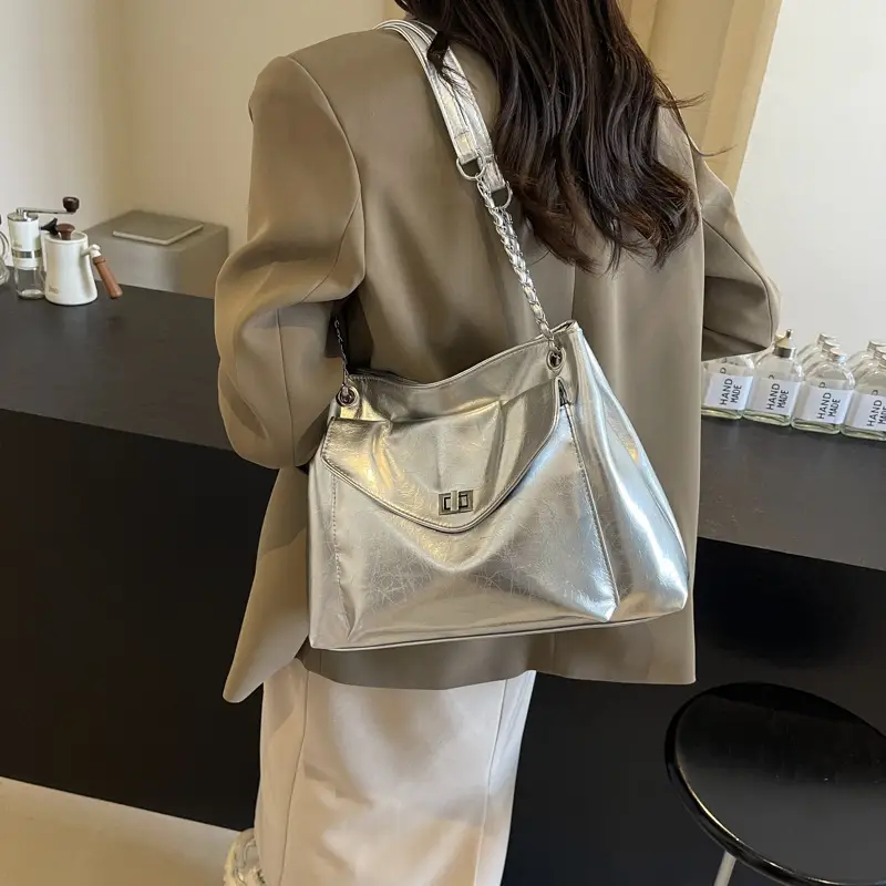 2024 Black PU Leather Shoulder Bag for Women - Image 6