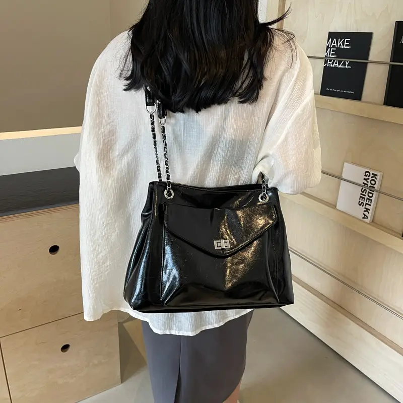 2024 Black PU Leather Shoulder Bag for Women - Image 7
