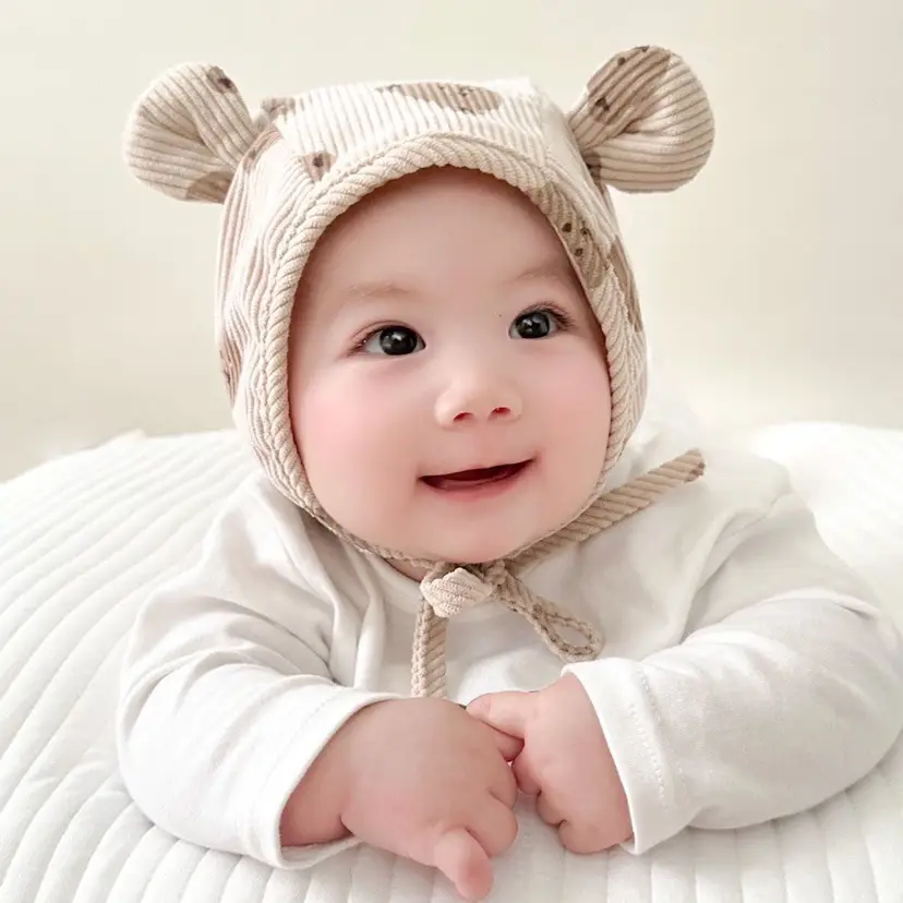 Baby Cartoon Corduroy Hats Sunshade Cap Autumn Winter - Image 18