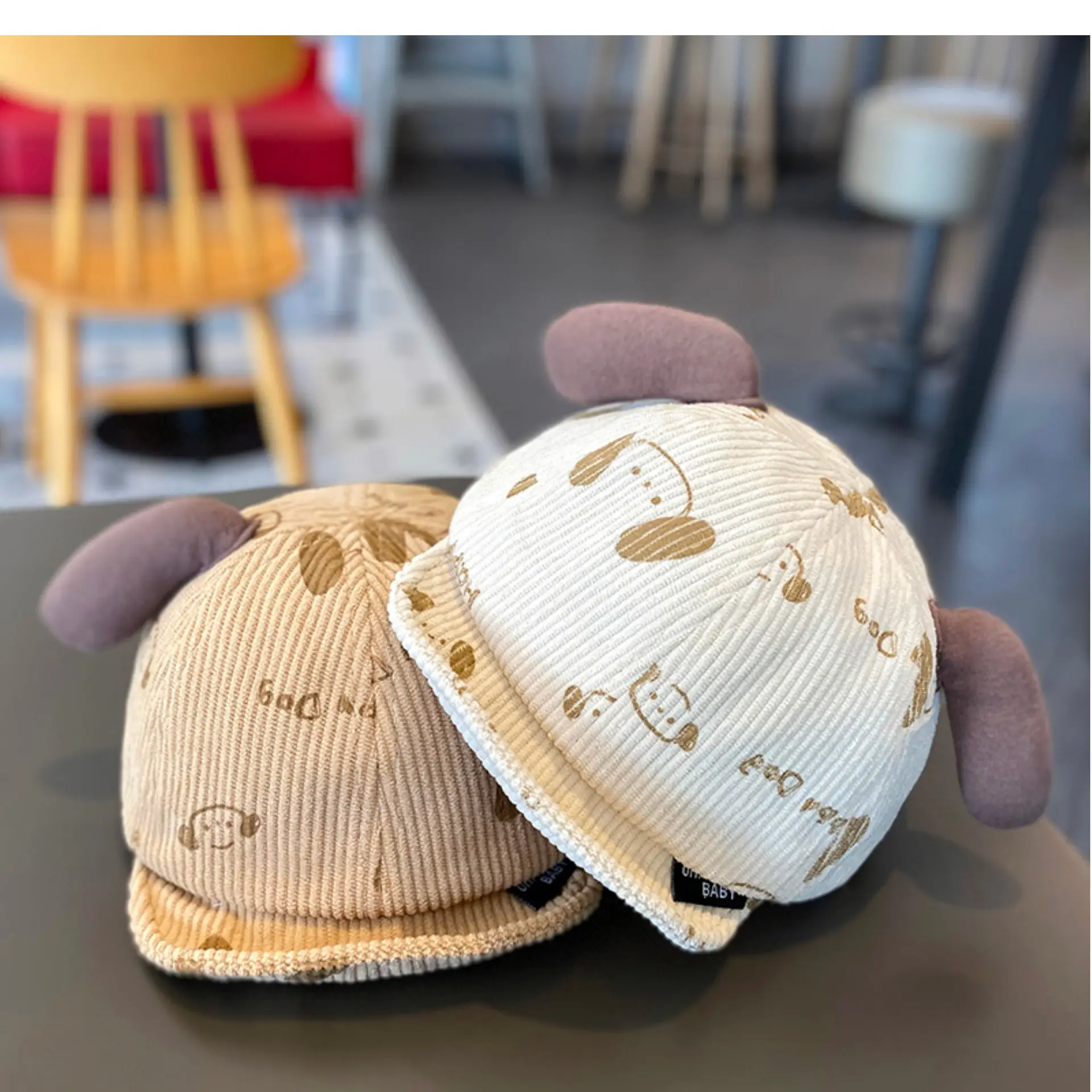 Baby Cartoon Corduroy Hats Sunshade Cap Autumn Winter — feature 2