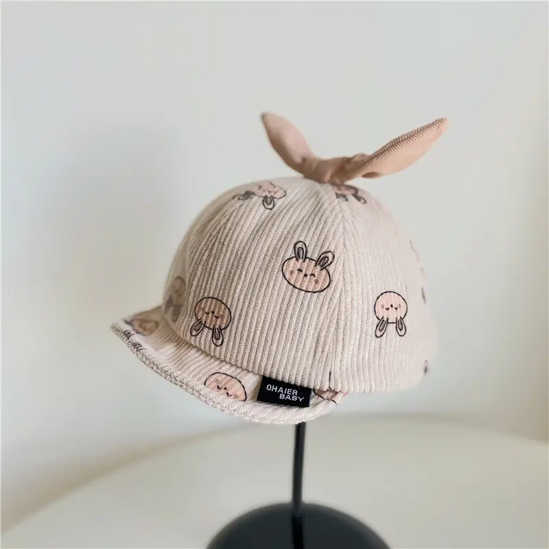 Baby Cartoon Corduroy Hats Sunshade Cap Autumn Winter - Image 13