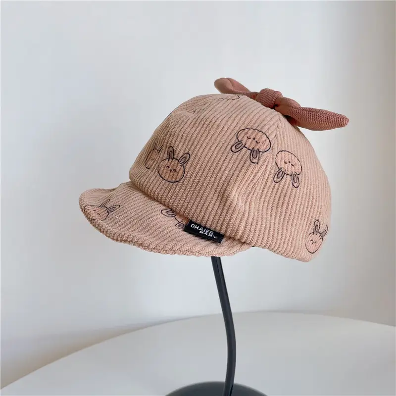 Baby Cartoon Corduroy Hats Sunshade Cap Autumn Winter - Image 14