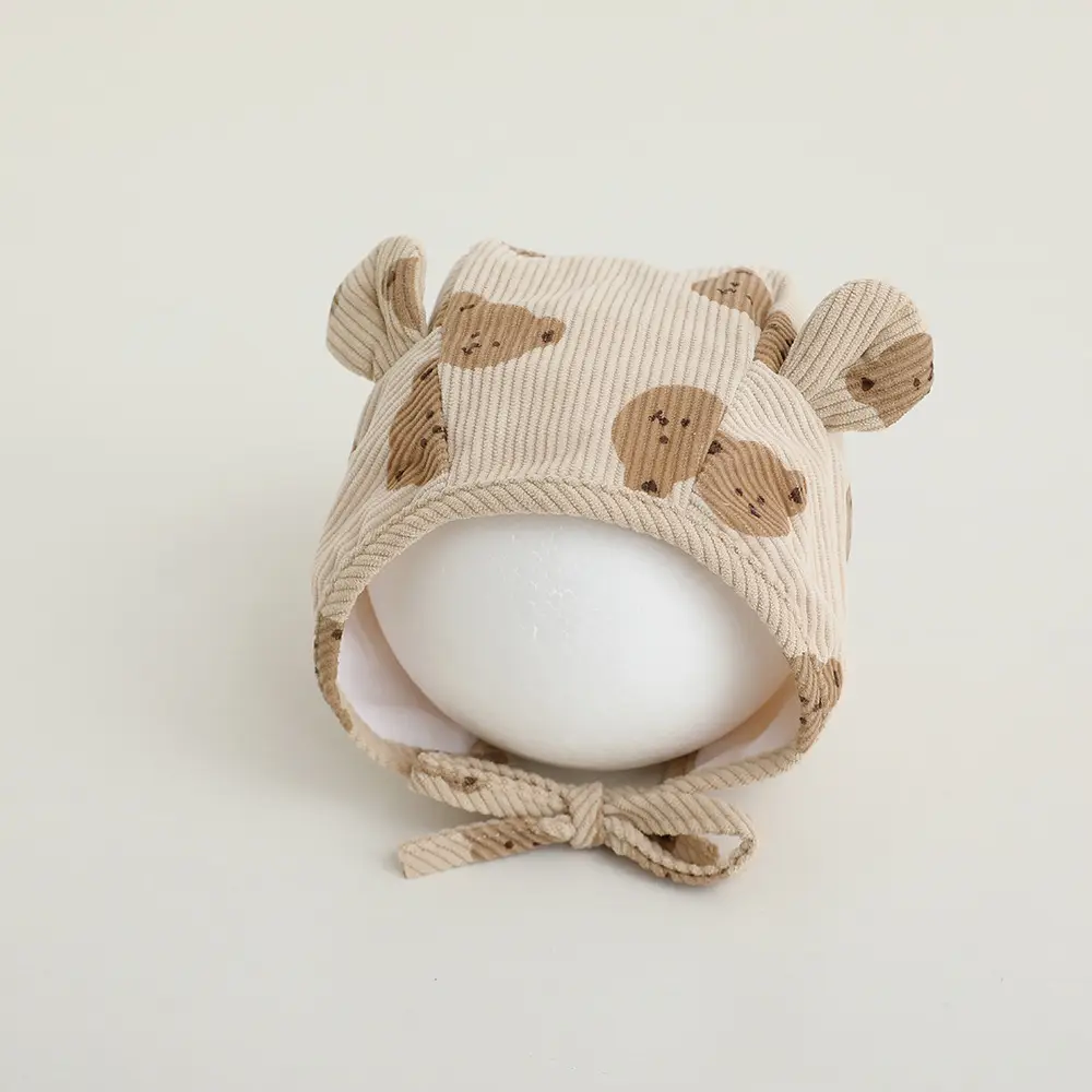 Baby Cartoon Corduroy Hats Sunshade Cap Autumn Winter - Image 3