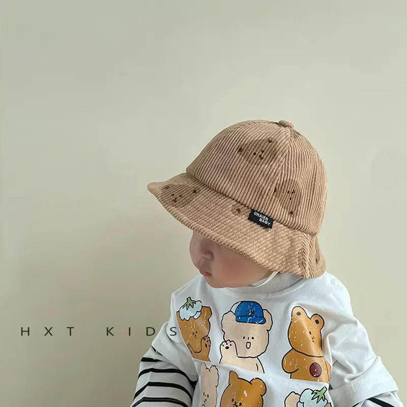 Baby Cartoon Corduroy Hats Sunshade Cap Autumn Winter - Image 8