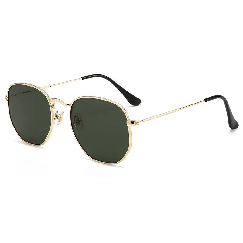 Women's Metal Square Sunglasses Black Geometric Frame - Image 3