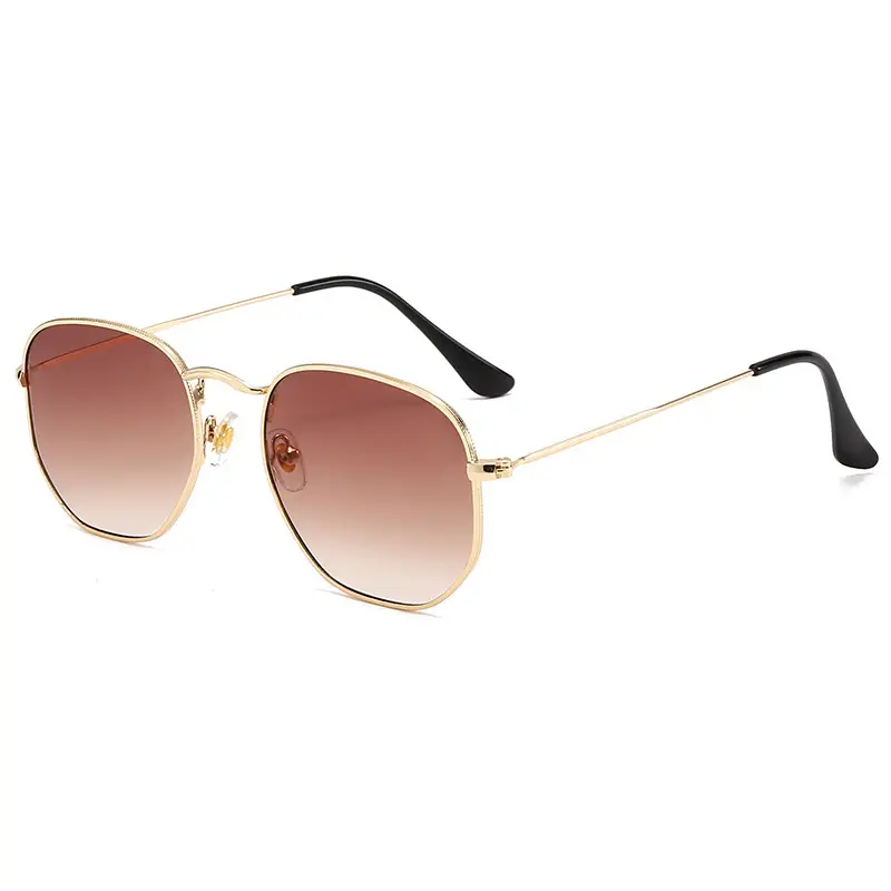 Women's Metal Square Sunglasses Black Geometric Frame - Image 4