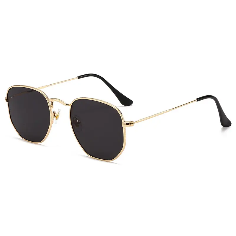Women's Metal Square Sunglasses Black Geometric Frame