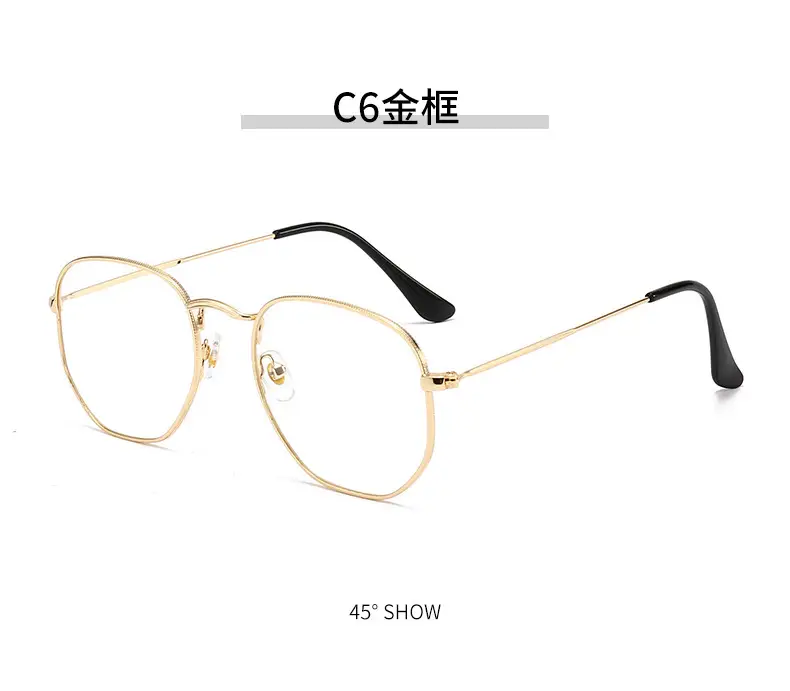 Women's Metal Square Sunglasses Black Geometric Frame — feature 12