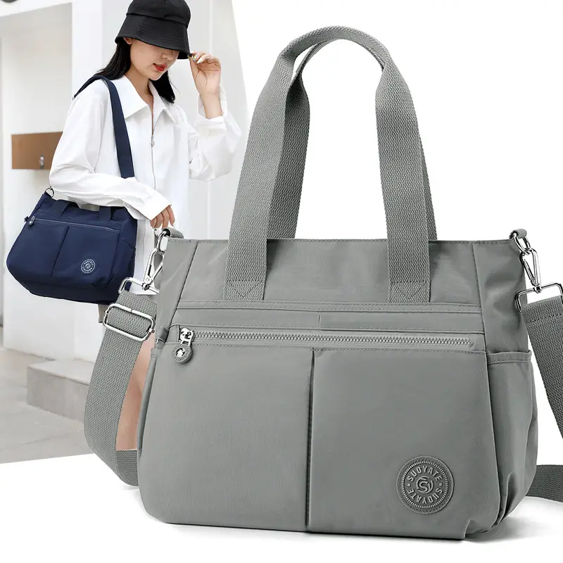 2024 Grey Nylon Tote Bag for Women Shoulder Crossbody - Image 9