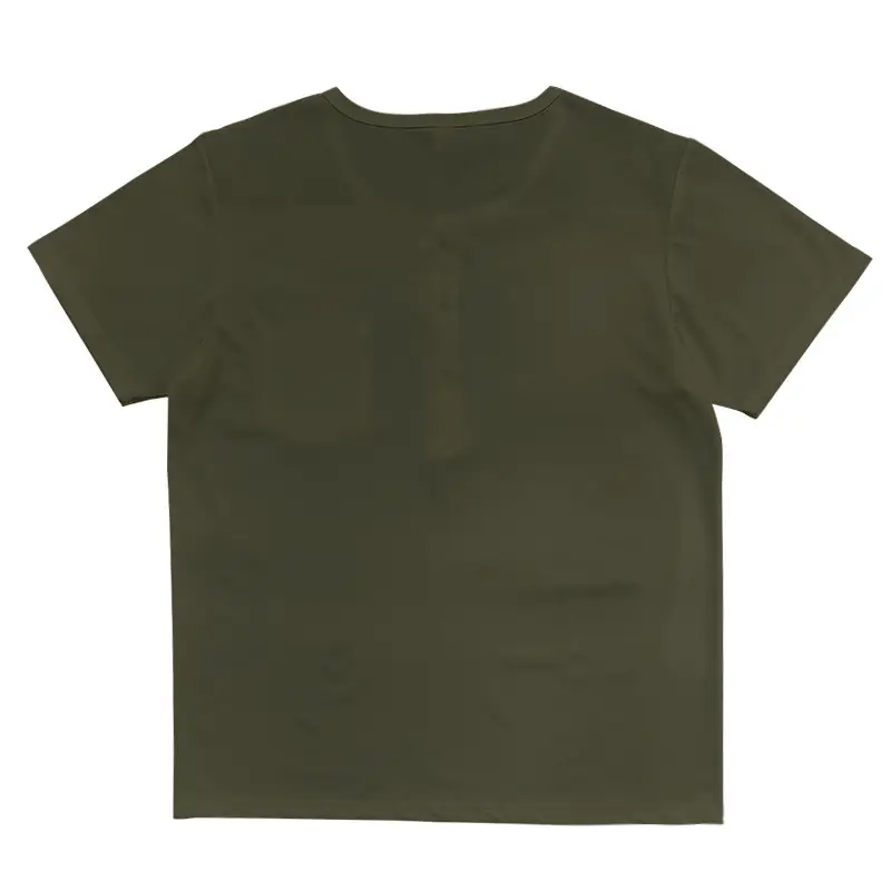 Men's White Heavy Button T-Shirt Short Sleeve — feature 22