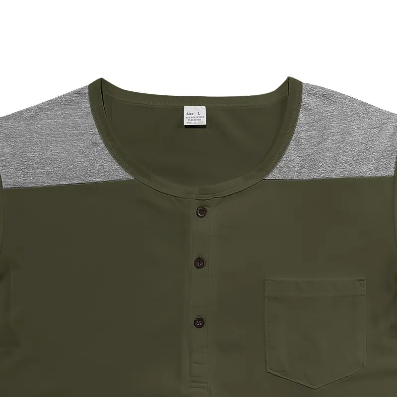 Men's White Heavy Button T-Shirt Short Sleeve — feature 23