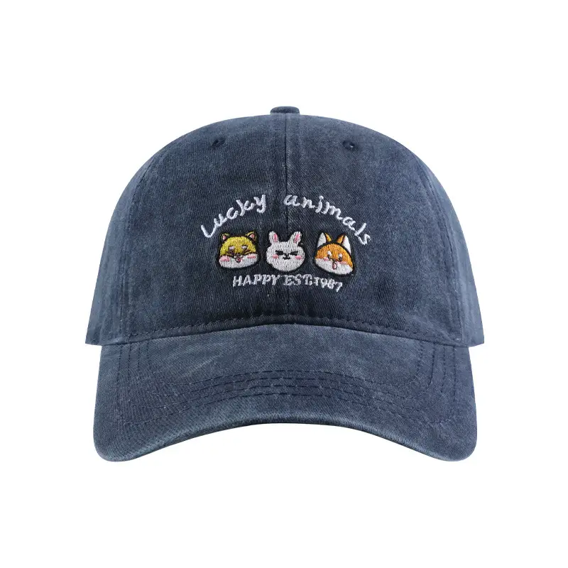 Washed Vintage Cartoon Animal Hat Women 2024