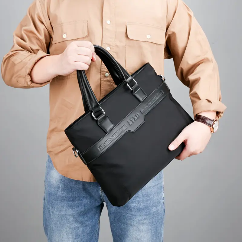 Navy Blue Men's Large Commuter Bag with Shoulder Strap
