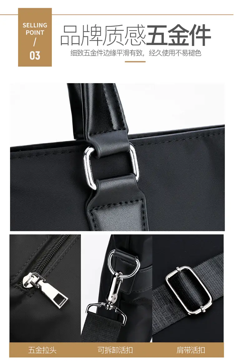 Navy Blue Men's Large Commuter Bag with Shoulder Strap — feature 13