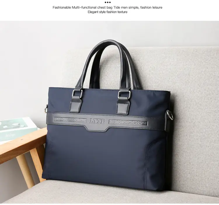 Navy Blue Men's Large Commuter Bag with Shoulder Strap — feature 17