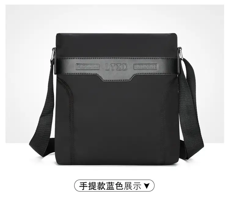 Navy Blue Men's Large Commuter Bag with Shoulder Strap — feature 20
