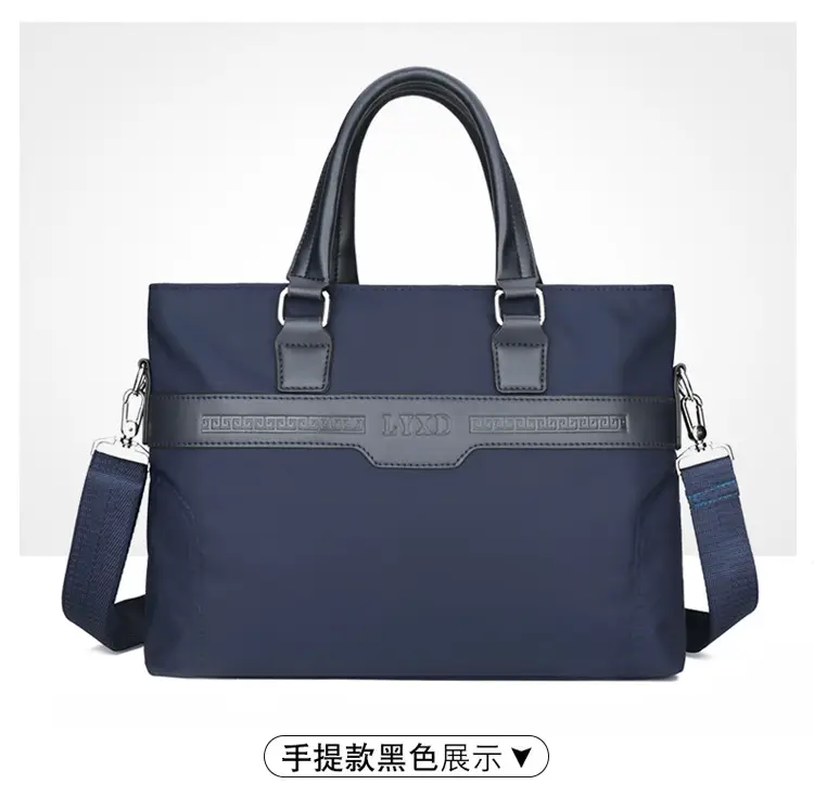 Navy Blue Men's Large Commuter Bag with Shoulder Strap — feature 21