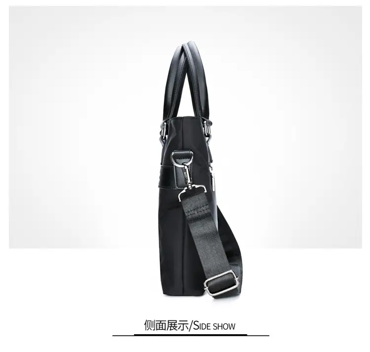Navy Blue Men's Large Commuter Bag with Shoulder Strap — feature 24