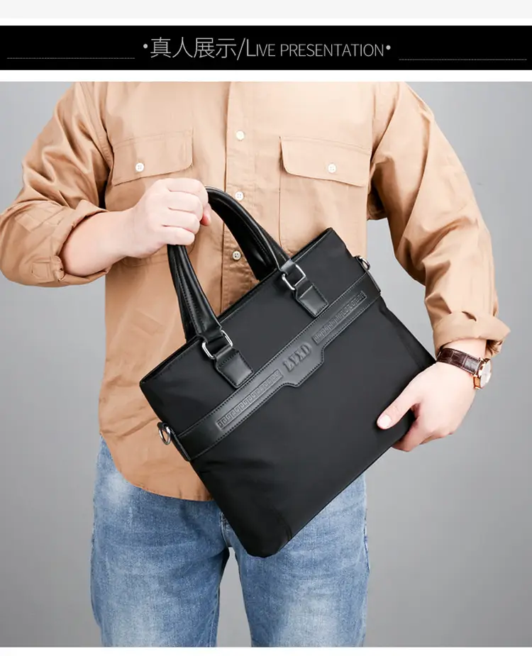 Navy Blue Men's Large Commuter Bag with Shoulder Strap — feature 33
