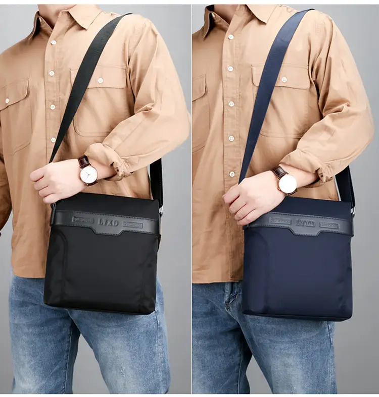 Navy Blue Men's Large Commuter Bag with Shoulder Strap — feature 36