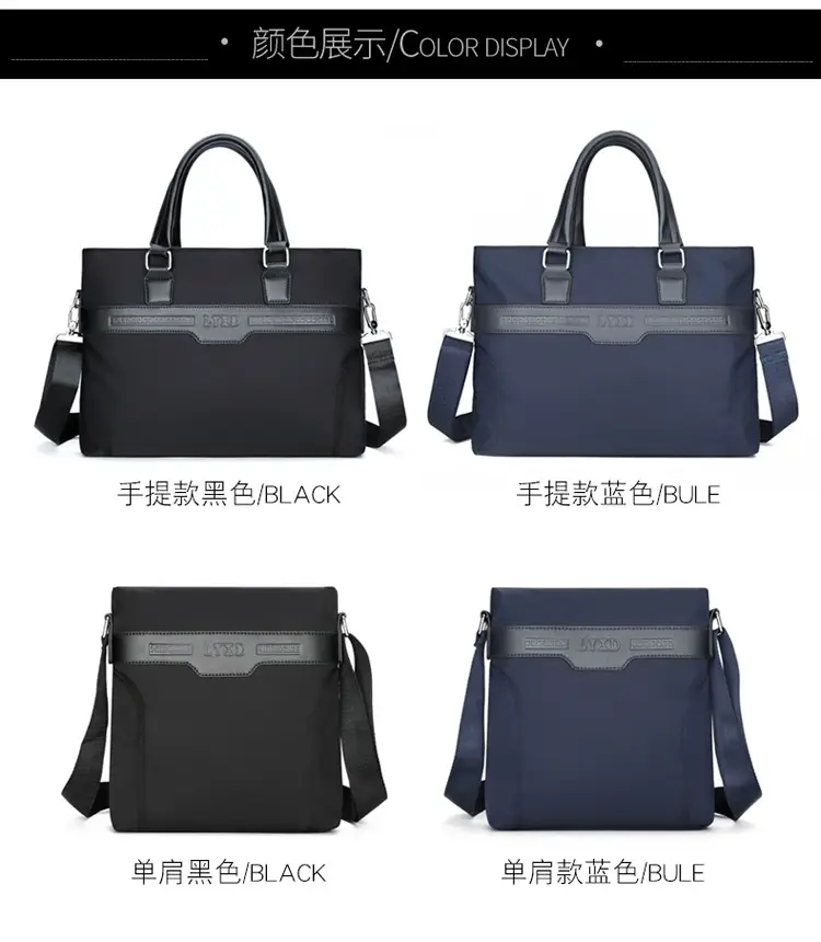 Navy Blue Men's Large Commuter Bag with Shoulder Strap — feature 8