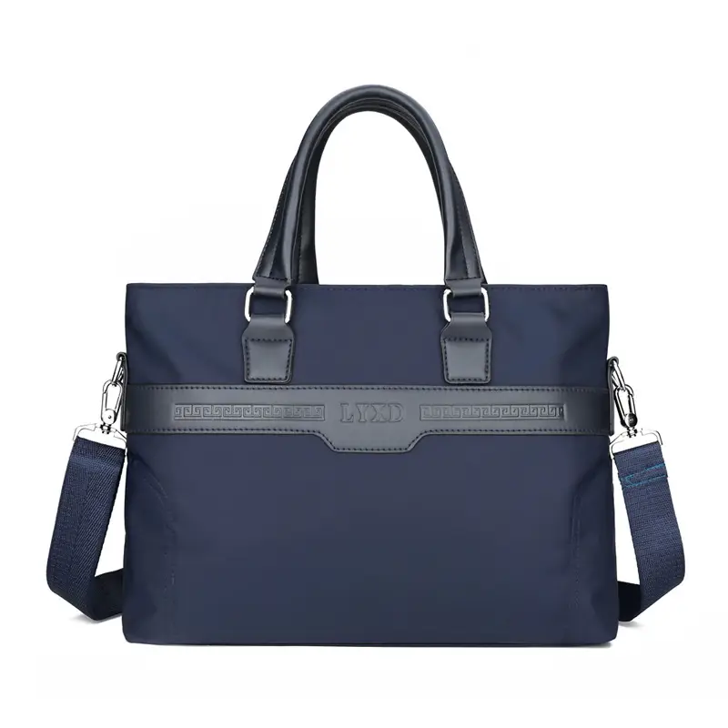 Navy Blue Men's Large Commuter Bag with Shoulder Strap
