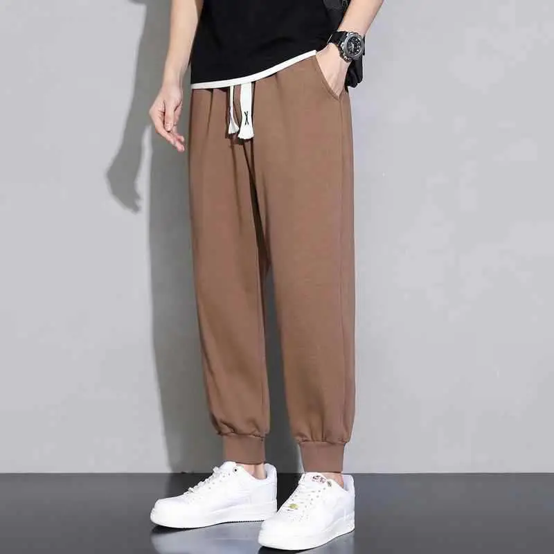 Men's New Knitted Spring Autumn Pants Brown Loose Sports Casual - Image 5