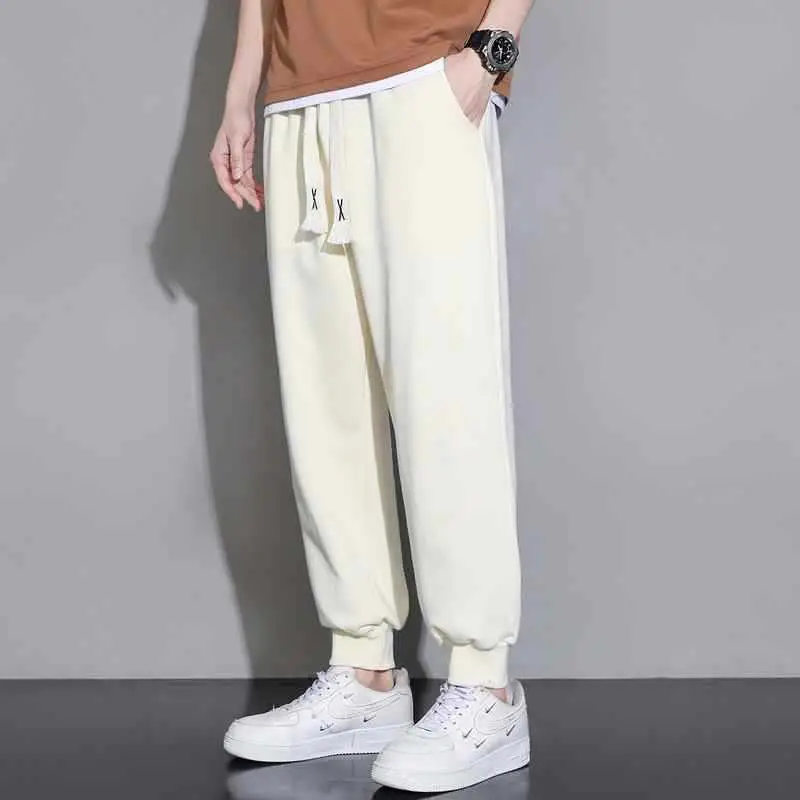 Men's New Knitted Spring Autumn Pants Brown Loose Sports Casual - Image 6